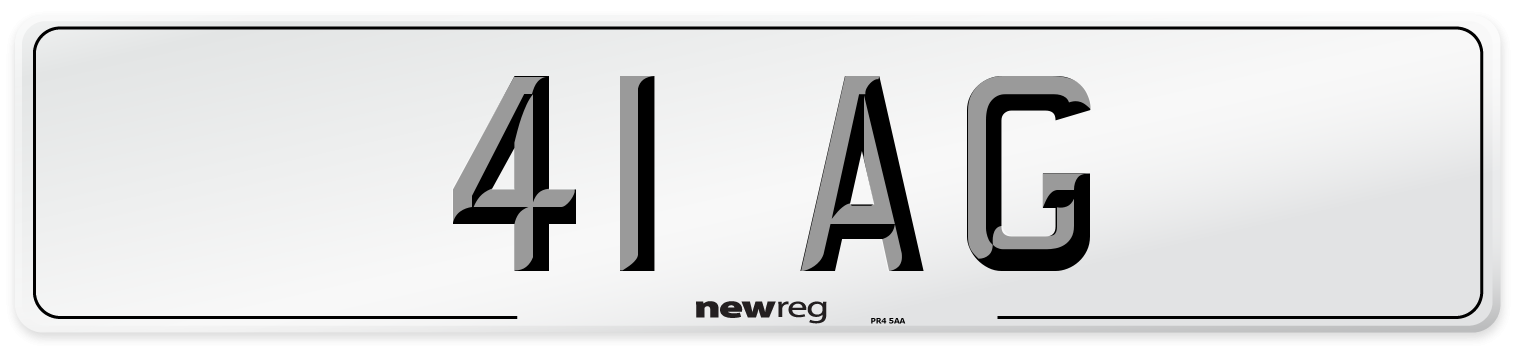 41 AG Number Plate from New Reg